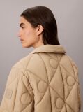 Beige Print Lightweight Short Quilted Liner Jacket  Women
