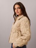 Beige Print Lightweight Short Quilted Liner Jacket  Women
