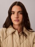 Beige Print Lightweight Short Quilted Liner Jacket  Women