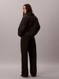 Black Print Lightweight Short Quilted Liner Jacket  Women