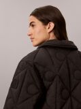 Black Print Lightweight Short Quilted Liner Jacket  Women