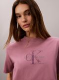 Ροζ T-Shirt Με Boxy Γραμμή Και Μονόγραμμα  Γυναίκα