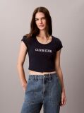 Μπλε T-Shirt Με Baby Fit Και Λογότυπο Varsity  Γυναίκα