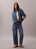Denim Πουκάμισο Με Cropped Γραμμή  Γυναίκα