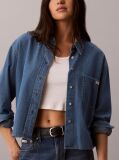 Denim Πουκάμισο Με Cropped Γραμμή  Γυναίκα