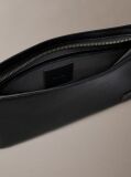 Black Saffiano Emblem Zip Pouch with Handle  Men