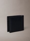 Black Leather RFID Slimfold Wallet  Men