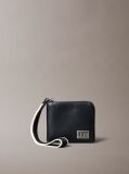 Black Leather Carry Handle Zipped Wallet  Men
