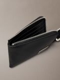 Black Leather Carry Handle Zipped Wallet  Men