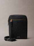 Black Premium Leather Crossbody Bag  Men