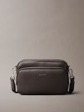 Brown Logo Pebbled Crossbody Camera Bag  Men