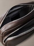 Brown Logo Pebbled Crossbody Camera Bag  Men