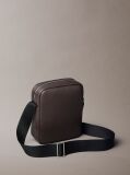 Brown Micro Pebble Reporter Bag  Men
