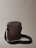 Brown Allover Emblem Logo Reporter Bag  Men