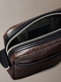 Brown Allover Emblem Logo Reporter Bag  Men