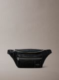 Black Pebbled Signature Logo Bum Bag  Men