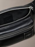 Black Pebbled Signature Logo Bum Bag  Men