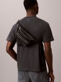 Black Pebbled Signature Logo Bum Bag  Men