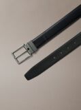 Black Reversible Full-Grain Leather Belt  Men
