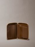 Beige Foil Logo Square Zip Wallet  Women
