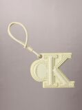 Green Leather Signature Logo Stitched Bag Charm  Women