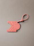 Pink Leather Signature Logo Stitched Bag Charm  Women