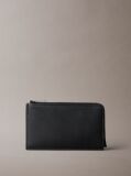 Black Metallic Logo Zipped Card Holder  Women