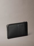 Black Metallic Logo Zipped Card Holder  Women