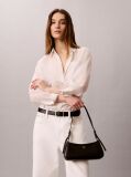Black Monogram Logo Hardware Shoulder Bag  Women