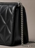 Black Quilted Emblem Logo Mini Bag  Women