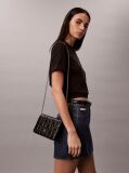 Black Quilted Emblem Logo Mini Bag  Women