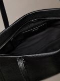 Black Pebble Grain Tote Bag  Women