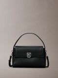 Black Pebble Grain Shoulder Bag  Women