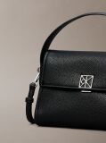 Black Pebble Grain Shoulder Bag  Women