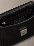 Black Pebble Grain Crossbody Bag  Women