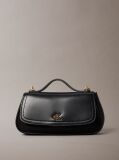 Black Monogram Plaque Flap Crossbody Bag  Women