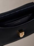 Black Monogram Plaque Flap Crossbody Bag  Women