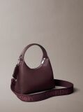 Red Logo Strap Textured Crossbody Bag  Women