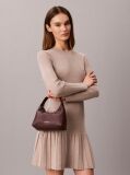 Red Logo Strap Textured Crossbody Bag  Women