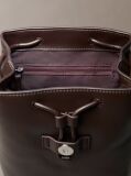 Brown Contrast Monogram Flap Backpack  Women