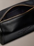 Black Contrast Monogram Boxy Shoulder Bag  Women