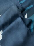 Blue Square Floral Logo Scarf  Women