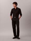 Black Slim Stretch Button-Down Shirt  Men