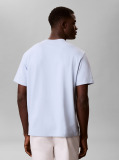 Μπλε Κοντομάνικο T-Shirt Από Ελαστικό Πικέ  Άνδρας