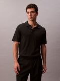 Black Pima Cotton Knit Polo Shirt  Men