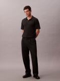 Black Pima Cotton Knit Polo Shirt  Men