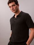 Black Pima Cotton Knit Polo Shirt  Men