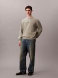 Green Embossed Logo Crew-Neck Sweatshirt  Men