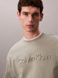 Green Embossed Logo Crew-Neck Sweatshirt  Men