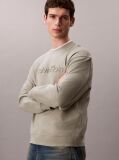 Green Embossed Logo Crew-Neck Sweatshirt  Men